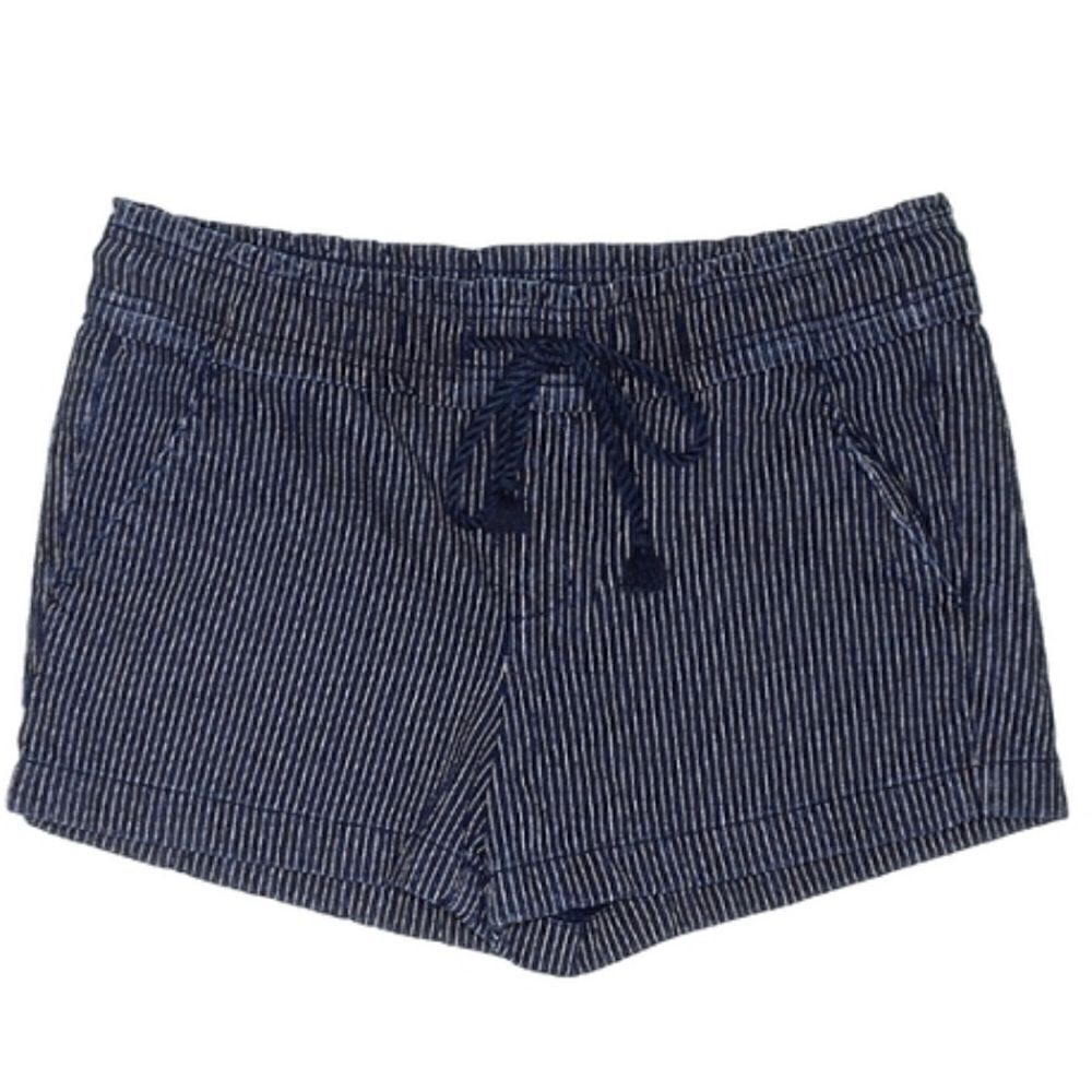 LOFT blue pinstripe shorts with drawstring and pockets